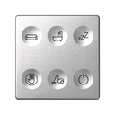 Custom button box 6 functions for lighting control in hotels cold aluminium Simon 82 Sense