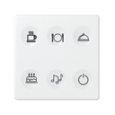 Custom button box 6 functions for lighting control in restaurants white Simon 82 Sense