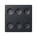 Custom button box 6 functions for lighting control in restaurants graphite Simon 82 Sense