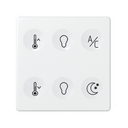 Custom button box 6 functions for lighting and temperature control in homes and offices white Simon 82 Sense
