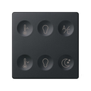 Custom button box 6 functions for lighting and temperature control in homes and offices graphite Simon 82 Sense