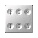 Custom button box 6 functions for lighting and temperature control in homes and offices cold aluminium Simon 82 Sense