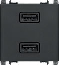 Módulo Carregador Usb A+A 3,1A Smartcharge Bivolt - 2 Módulos - Grafite - Simon 26
