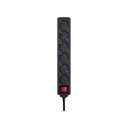 POWER STRIP 6 SCHUKO SOCKETS WITH SWITCH 2M BLACK