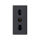Base de enchufe bipasso italiana 10/16A con embornamiento a tornillo 1 elemento grafito K45