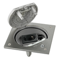 Unidad portamecanismos IP66 con cierre de seguridad y una base de enchufe schuko con 1RJ45 categoría 6 UTP acero inox Simon K45