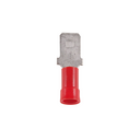 Terminal em forma de lingueta plana pré-isolado de 1,5 mm² com ø de 6,3-0,8 mm, 10 unidades em vermelho da
