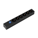 Base Múltiple Multifix 6 Tomas Negra con Interruptor de Pie Simon
