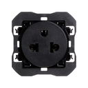 Euro-American socket outlet 16A 127/250 V~ with screw terminal system matt black Simon 270