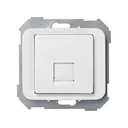 Placa de voz e dados plana com proteção de pó para 1 conetor RJ45 AMP® branco Simon 75