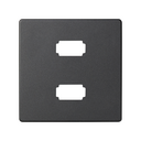 Placa para 2 conectores USB 2.0 tipo A grafito Simon 82