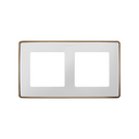 Marco para 2 elementos blanco base cobre Simon 82 Detail Select
