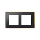 Frame for 2 Elements Matt Black Gold Base Simon 82 Detail Select