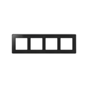 Cadre pour 4 éléments noir mat base chrome Simon 82 Detail Select