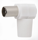 CONECTOR MACHO ACODADO CABO TV 9,5MM BRANCO SIMON BRICO