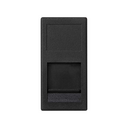 Voice and data flat plate with dust cover for 1 element for 1 RJ45 compatible other manufacturers black Simon K45