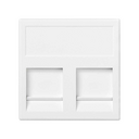 Voice and data flat plate with dust cover for 1 element for 2 RJ45 compatible other manufacturers white Simon K45