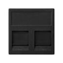 Voice and data flat plate with dust cover for 1 element for 2 RJ45 compatible other manufacturers black Simon K45