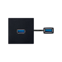 USB 3.0 type A female-to-female patch cord with trim plate black Simon K45  
