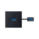 USB 3.0 type A female-to-female patch cord with trim plate black Simon 400