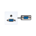 VGA + Minijack female-to-female patch cord with trim plate white Simon K45  
