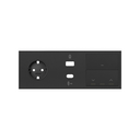 3-element front kit with schuko socket, USB C+A charger, 1 shutter key, and 1 key matt black Simon 100