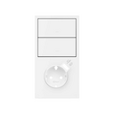 Vertical front kit for 2 elements with 1 dimmer rocker, 1 USB charger and 1 German socket outlet matt white Simon 100