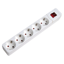 Base múltipla branca com 5 tomadas de 16 A 250 V~ com interruptor e sem cabo 