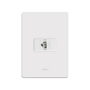 Conjunto de 1 conector RJ11 4 fios 1 placa de 1 posto 4x2 com suporte branco Simon 20
