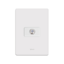 Conjunto de 1 conector de TV coaxial 1 placa de 1 posto 4x2 com suporte branco Simon 20