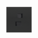 Kit front para 1 elemento con 2 conectores RJ45 negro mate Simon 100