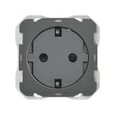 Clean modular schuko socket outlet 16A 250 V~ with screw terminal system titanium Simon 270