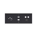 Kit face avant pour 3 éléments avec 1 prise 2P et 2 connecteurs HDMI + USB noir brillant Simon 100