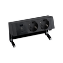 Kit complet avec 1 chargeur USB A+C 18W QuickCharge et 2 prises schuko noires S400 Top
