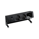 Customisable kit with USB A+C 18W QuickCharge, 2 Schuko socket and 1 empty element connectors black S400 Top