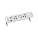 Complete kit with USB A+C 18W QuickCharge, 3 Schuko socket and 1 double plate for RJ45 connectors white S400 Top