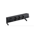 Complete kit with USB A+C 18W QuickCharge, 3 Schuko socket and 1 double plate for RJ45 connectors black S400 Top