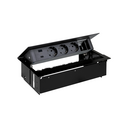 Customisable kit with USB A+C 18W QuickCharge, 3 Schuko socket and 1 empty element connectors black S400 Indesk