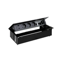 Customisable kit with USB A+C 18W QuickCharge, 3 Schuko socket and 2 empty elements connectors black S400 Indesk
