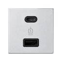 Charger USB type A+C port 18W QuickCharge aluminium Simon K45