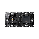 Back kit for 2 elements with 1 schuko socket + 1 USB C+A charger Simon 100