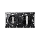 Back kit for 2 elements with 1 schuko socket with USB C 10,5W + 2 two-way switches Simon 100