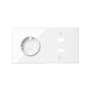 2-element front kit with schuko socket and USB C+A charger gloss white Simon 100