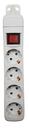 POWER STRIP 4 SCHUKO SOCKETS WITH SWITCH WHITE