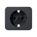 Cover with safety device for German socket outlet graphite Simon 75