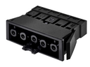 Flush-mounted quick connector "Female" with 5 poles and patch cord locking system Black Simon Electrical Wiring
