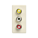 Conector 3RCA de medio elemento marfil Simon 27 Play