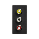 Conector 3RCA de medio elemento grafito Simon 27 Play