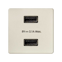 Cargador USB doble 5V/DC 2.1A tipo A hembra marfil Simon 27 Play