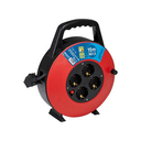 EXTENSIBLE DOMÉSTICO COMPACT 15 METROS H05VV-F 3G1,5MM² 4 TOMAS 16A 250V ROJO/NEGRO CON REARME DE SEGURIDAD Simon Brico